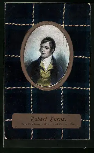 Künstler-AK Robert Burns in zeitgenössischer Kleidung