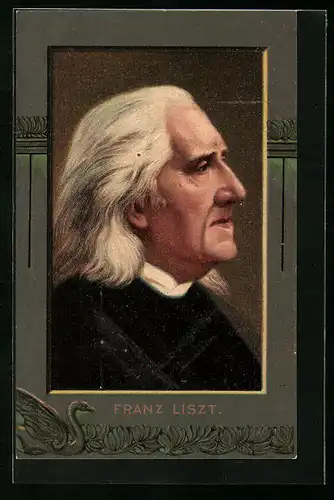 Künstler-AK Franz Liszt im Profil