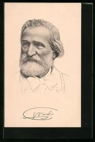 Künstler-AK Giuseppe Verdi mit Fliege