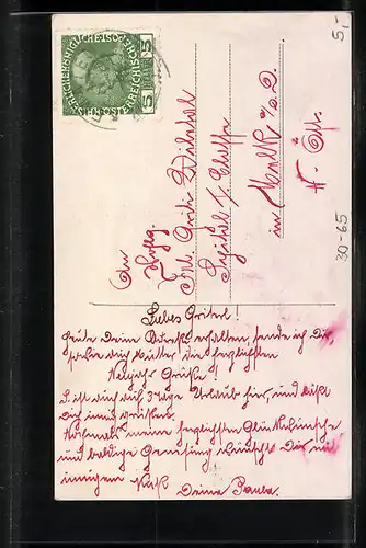 AK Kriegsneujahr, Husar in Uniform