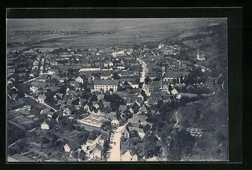 AK Herbolzheim i. Brg., Fliegeraufnahme mit Kirche