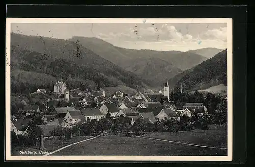 AK Sulzburg /Baden, Panorama mit Kirche