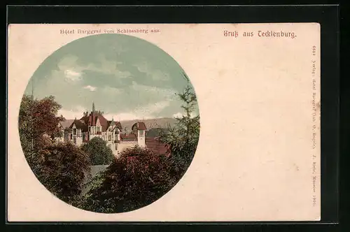 AK Tecklenburg, Hotel Burggraf vom Schlossberg aus