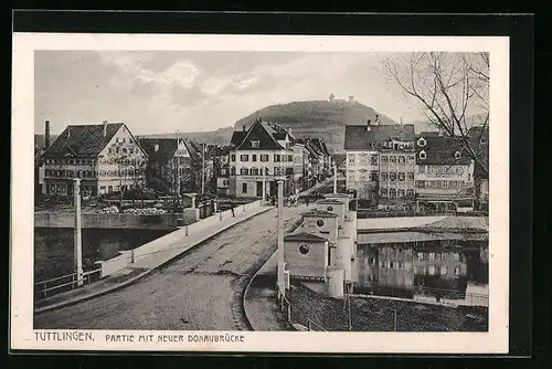 AK Tuttlingen, Partie mit neuer Donaubrücke