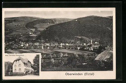 AK Oberwinden /Elztal, Gasthaus zur Linde, Ortsansicht aus der Vogelschau