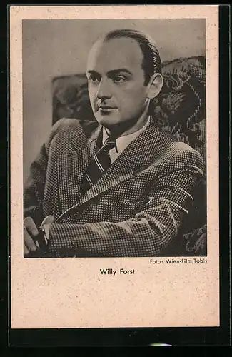 AK Schauspieler Willy Forst in Denkerpose