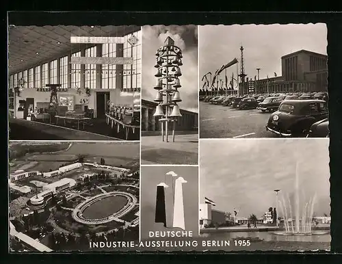 AK Berlin, Deutsche Industrie-Ausstellung 1955, Telefunken-Stand, Fliegeraufnahme