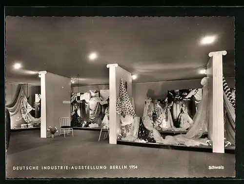 AK Berlin, Deutsche Industrie-Ausstellung 1954, Schweiz, Stoffe