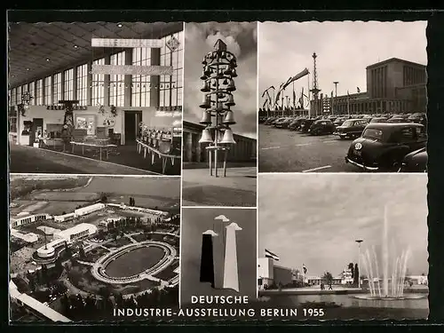 AK Berlin, Deutsche Industrie-Ausstellung 1955, Telefunken-Stand, Glockenspiel