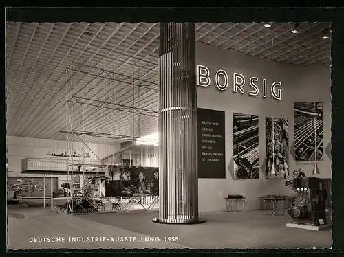 AK Berlin, Deutsche Industrie-Ausstellung 1955, Stand von Borsig