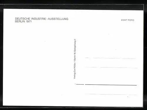 AK Berlin, Deutsche Industrie-Ausstellung 1971, Stahl