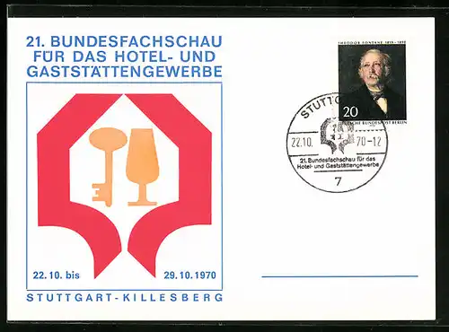 AK Stuttgart-Killesberg, 21. Bundesfachschau für das Hotel- und Gaststättengewerbe 1970