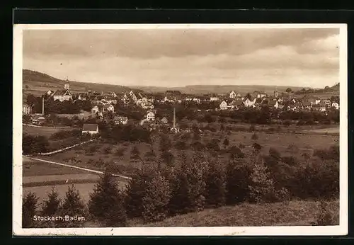 AK Stockach /Baden, Blick auf den Ort aus der Vogelschau