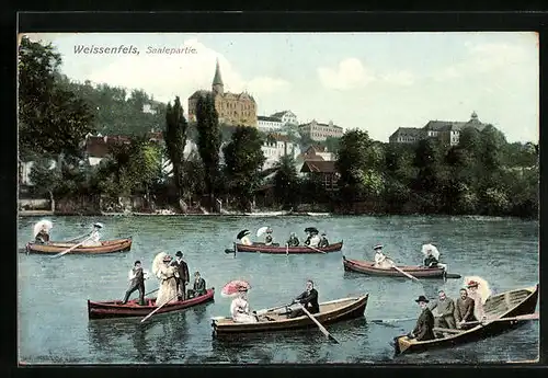 AK Weissenfels, Saalepartie mit Ruderbooten