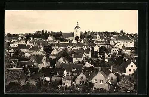 AK Mücheln /Geiseltal, Blick auf den Ort mit Kirche