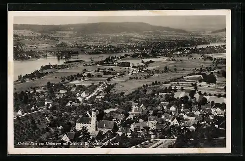 AK Oehningen am Untersee, Gesamtansicht mit Stein a. Rh. und Insel Werd