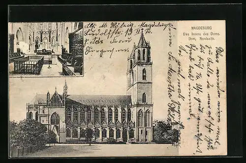 AK Magdeburg, Dom mit Innenansicht