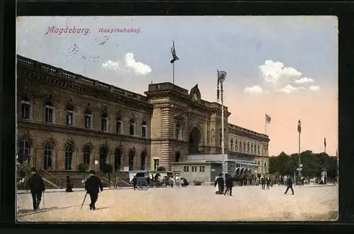 AK Magdeburg, Ansicht vom Hauptbahnhof