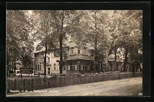 AK Templin /UM., Blick zum Ferienheim Aufbau