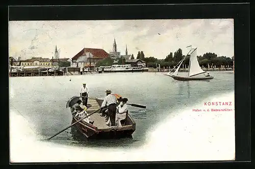 AK Konstanz, Hafen v.d. Badeanstalten