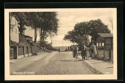 AK Kölpinsee /U., Strasse zum Badestrand