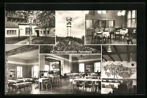 AK Petersberg, HO-Fernsehgaststätte, Fernsehturm - Interieur und Exterieur