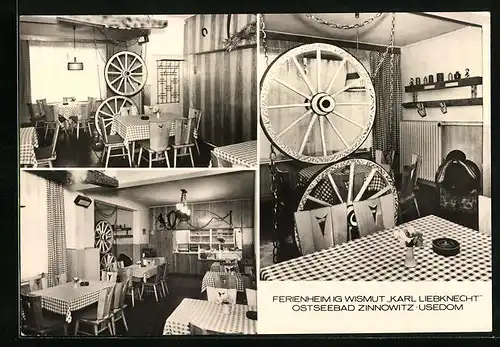 AK Zinnowitz a. Usedom /Kr. Wolgast, Ferienheim IG Wismut Karl Liebknecht, Innenansichten