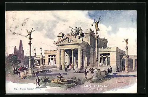 Künstler-AK Milano, Esposizione Internazionale 1906, Architettura