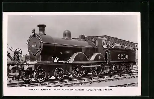 Foto-AK Englische Eisenbahn, Lokomotive No. 2209 der Midland Railway
