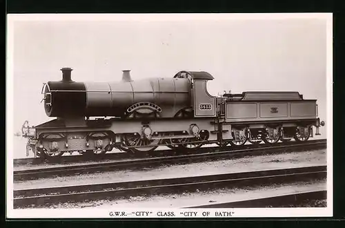 Foto-AK Englische Eisenbahn, Lokomotive No. 3433 City of Bath der G. W. R.