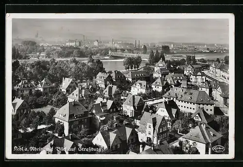 AK Kehl am Rhein, Kehl mit Blick auf Strassburg