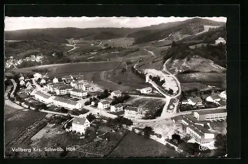 AK Vellberg /Krs. Schwäb. Hall, Fliegeraufnahme vom Ort