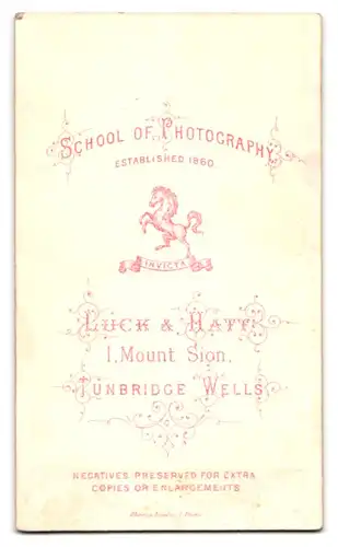 Fotografie Luck & Hatt, Tunbridge Wells, Junge Dame in hübscher Kleidung