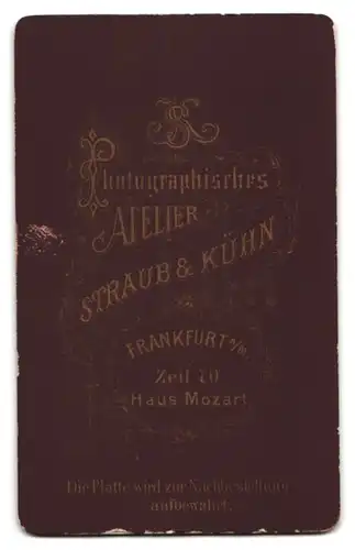 Fotografie Straub & Kühn, Frankfurt a.M., Zeil 70, Haus Mozart, Älterer Herr mit Vollbart im Profil