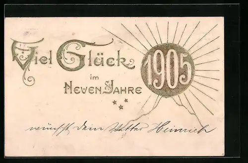 AK Jahreszahl 1905 auf Sonnenaufgang