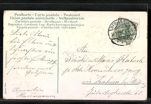 AK Jahreszahl 1909 aus Veilchen