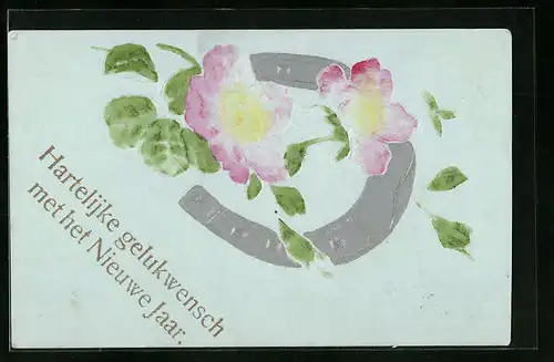 AK Hufeisen und Blumen