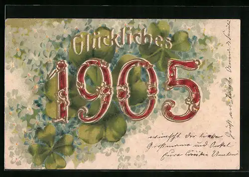 AK Jahreszahl 1905 mit Kleeblatt
