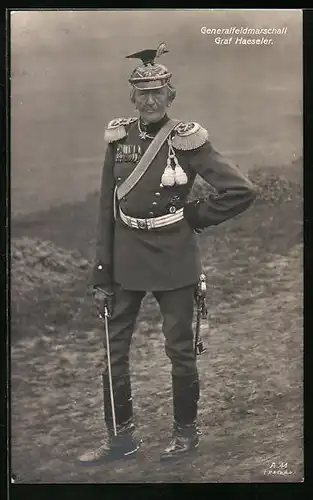 AK Heerführer Generalfeldmarschall Graf Haeseler in Uniform