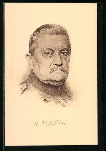 AK Heerführer von Bülow in Uniform mit Orden