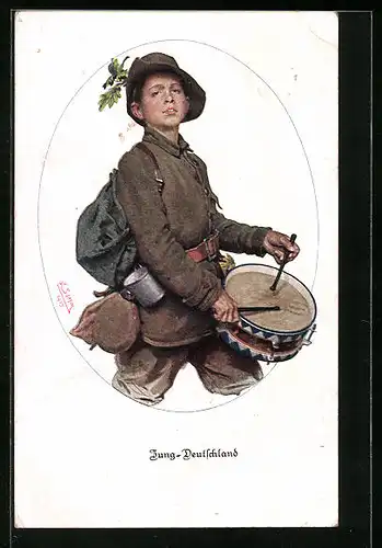 AK Jung-Deutschland, Soldat mit Trommel, Kinder Kriegspropaganda