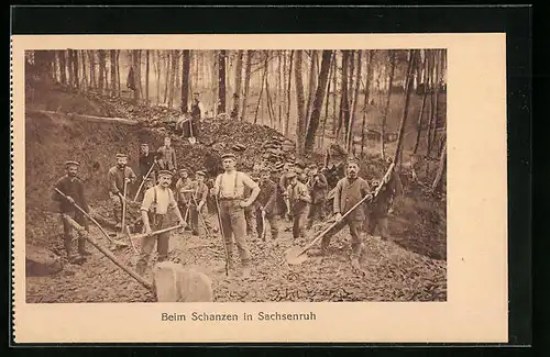 AK Sachsenruh, Arbeiter beim Schanzen