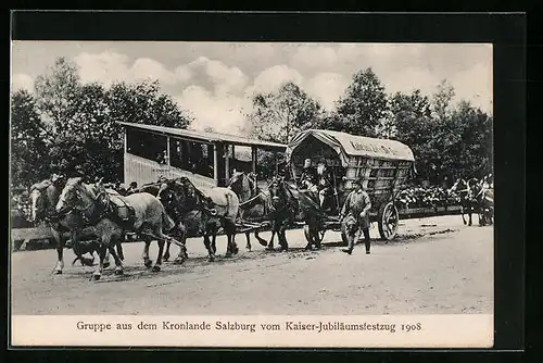AK Salzburg, Gruppe aus dem Kronlande Salzburg vom Kaiser-Jubiläumsfestzug 1908