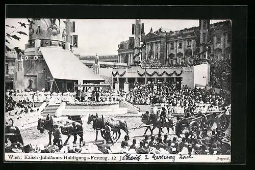 AK Wien, Kaiser-Jubiläums-Huldigungs-Festzug 1908