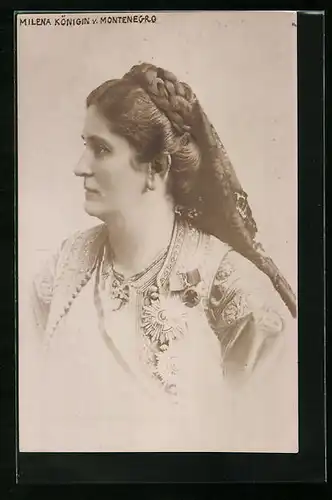 AK Milena, Königin von Montenegro im Profil