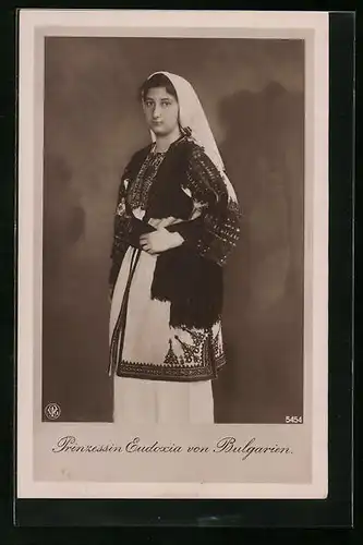 AK Prinzessin Eudoxia von Bulgarien in Tracht
