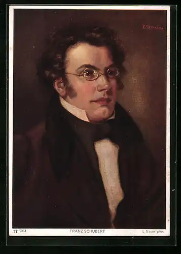 Künstler-AK Portrait des Komponisten Franz Schubert