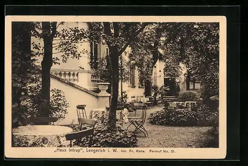 AK Lengerich i. W., Hotel Haus Intrup von Fr. Rahe
