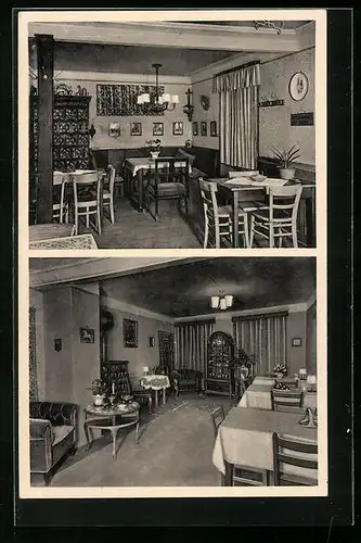 AK Sulzburg i. B., Hotel zum Rebstock, Innenansichten