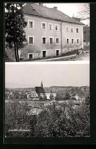 AK Laufen /Salzach, Grosses Gebäude, Teilansicht mit Kirche